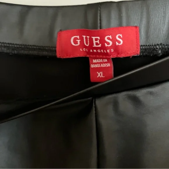 GUESS Mattie PU Faux-Leather Leggings in Jet Black XL - Picture 8 of 10